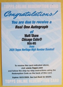 その他 topps redemption 2025 Topps National Convention Wrapper Redemption Baseball