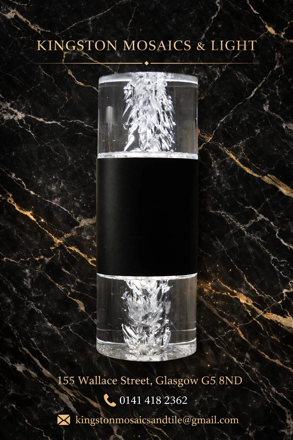 Modern Crystal Cylinder Wall Sconce – Dual Glow Luxury Light - Picture 1 of 8