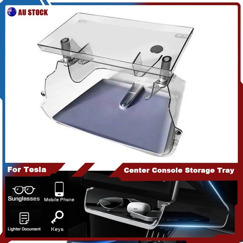 2in1 Car Magnetic Center Console Screen Storage Tray For Tesla Model 3 2024-2026