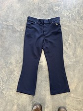 Vintage 70s Knit Fabric Permanently Pressed Wide Leg Slacks 36 X 27 Talon Zip