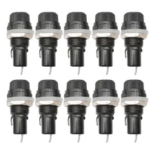 10Pack Glass Fuse Holder Insurance Tube Socket For Electric Equipment Motorcycle