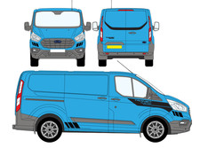 Kit Grafica Ford Transit Custom Sport Van - Adesivi Decalcomania Anteriore Laterale-Posteriore