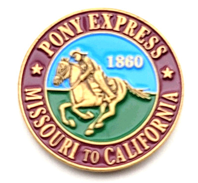 Pony Express 1860 Missouri California Pin Mail Route Horse Rider History West