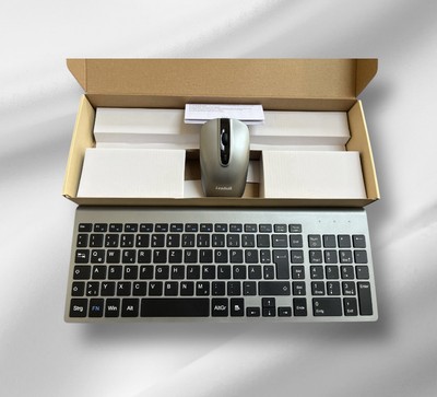 Funktastatur leise-schlank-Kombination (QWERTZ,Deutsches Tastatur und Maus-Set
