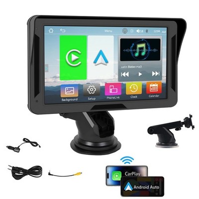 Wireless Carplay Display für Android Auto Apple Carplay FM AUX GPS Navi 7 Zoll