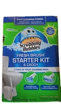 Scrubbing Bubbles Fresh Brush Starter Kit Caddy 2 Types Cleaning Pad HOLES in BX