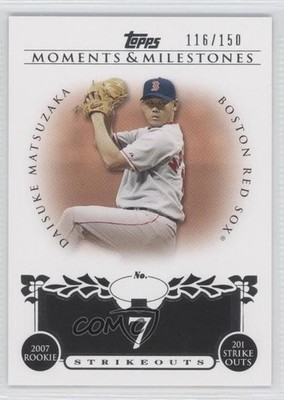 2008 Topps Moments & Milestones /150 Daisuke Matsuzaka (2007 Rookie 201 Ks) 1x1