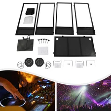 DJ Event Facade White/Black Scrim Metal Frame Booth+20"x40"Table Station+2 Lamp