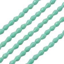 325Pcs Teardrop Faceted Glass Crystal Beads for DIY Crafting, Blue Green