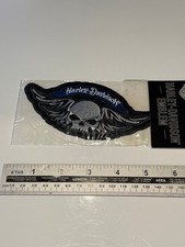 Vintage Harley Davidson skull wings embroidered patch Sew On 5" wide