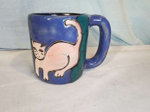 MARA mexikanische handgefertigte Katze/Hund Kaffeebecher signiert, groß und schön!