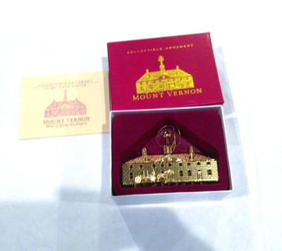 Mount Vernon 3-dimensional gold filigree ornament, NIB