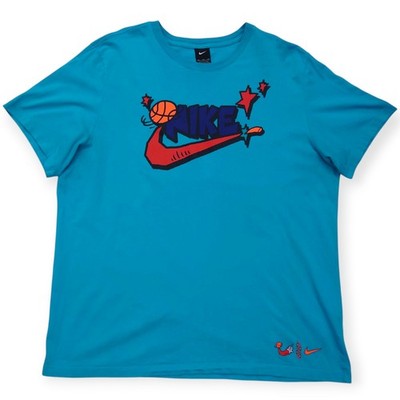 Nike T Shirt Mens 2XL Space Jam Basketball Retro Graphic Teal City