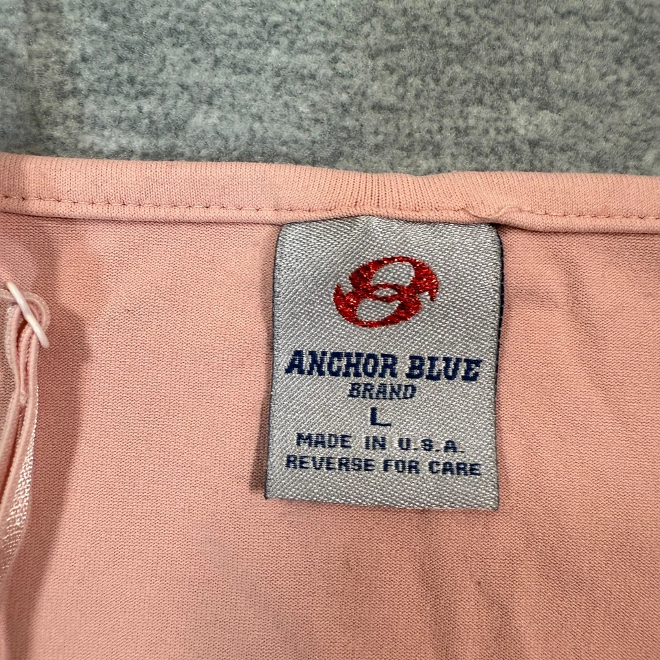 Camiseta sin mangas azul ancla para mujer L rosa correa de espagueti lisa elástica básica Y2K EE. UU. Foto 3 de 4