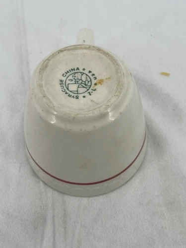 Syracuse China Restaurant Ware 1959 Red Stripe Econo-Rim Coffee Cup 7-L Made USA