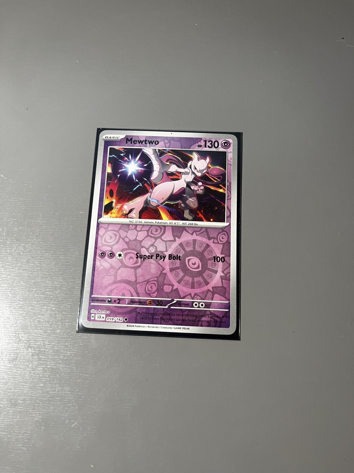 NM Mewtwo Reverse Holo Uncommon SV07: Stellar Crown 059/142