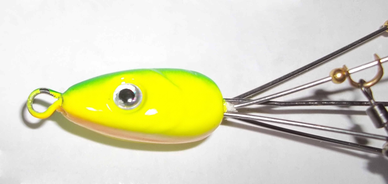 "NEW" (13 Pc) 5 Arm Alabama/Umbrella Rig Complete Set(Chartreuse)-Bass/Walleye - Image 5