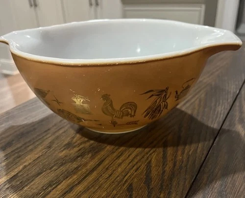 Vintage Pyrex Glass Mixing Bowl # 442 Early American Cinderella 1 1/2 Quart