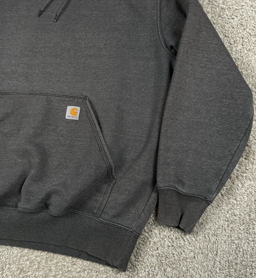 Carhartt Hoodie Mens Large Gray Pullover Sweatshirt Relaxed Fit Company Logo - Image 3 of 4
