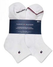 10 Pair - Tommy Hilfiger Men's Lightweight Cushion Quarter Cut Socks, Size 7-12