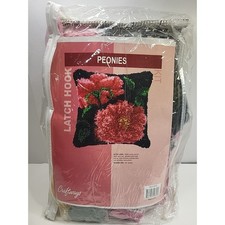 Peonies Latch Hook Rug Kit 16 x 16" 130059 Craftways Herrschners New