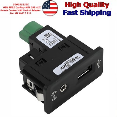OEM MIB2 CarPlay MDI USB AUX Switch Control AMI Socket Adapter For VW Golf 7 7.5