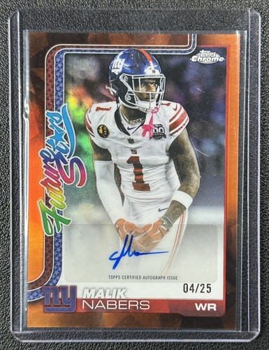 2025 Topps Chrome Malik Nabers Future Stars Autographs (RAW)