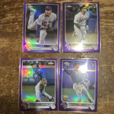 Topps Chrome 2022 MLB Purple Parallels 8 card lot Lugo Guillorme Franco Abrams