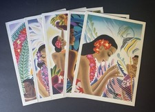 1937 SS Lurine Ship Menus San Francisco to Hawaii Frank MacIntosh Set Of 5 Month