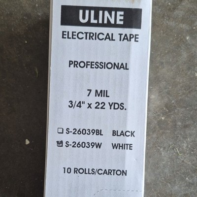 U-Line Electrical Tape Black 7mil 3/4in x 22yds S-26039 Professional 10pk