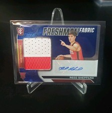 Reed Sheppard 2024-25 Totally Certified Rookie Patch Auto Blue 35/35. Rockets