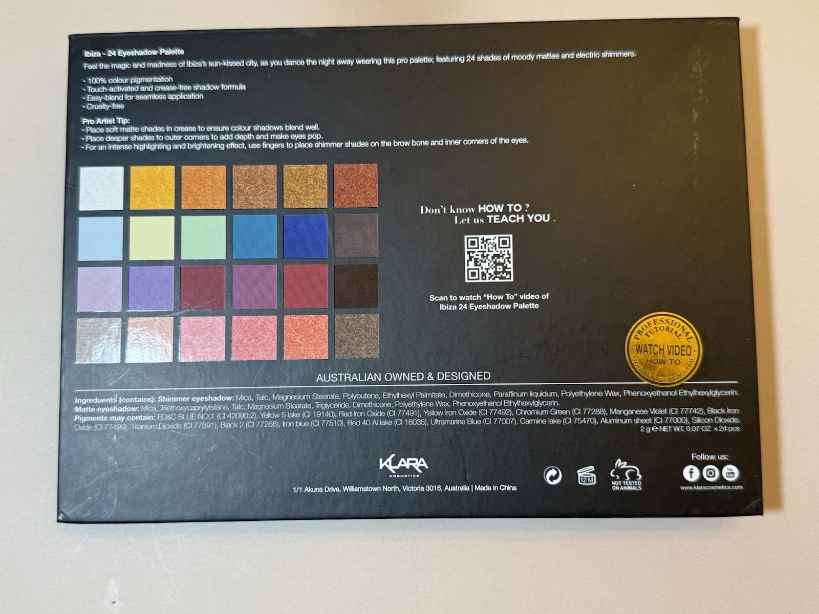 Klara Cosmetics 24 Eyeshadow Palette - IBIZA