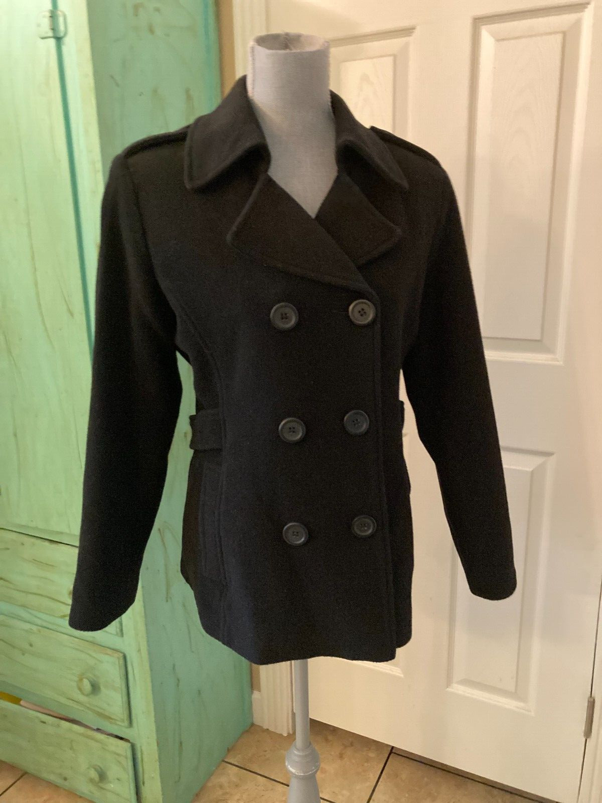 MUDD, BLACK, DOUBLE BREASTED, COLLARED, BUTTON DO… - image 7