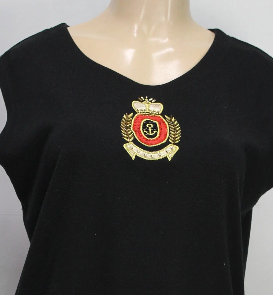 Top negro sin mangas Lisa International para mujer talla L Foto 2 de 4