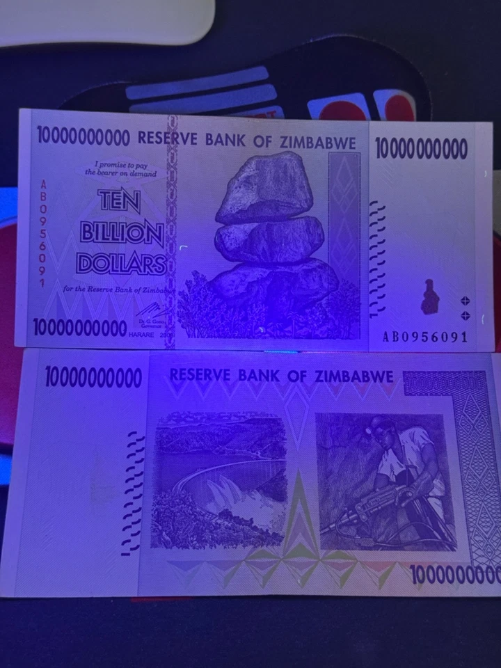 Billete de 10 mil millones de dólares de Zimbabue, ELECCIÓN moneda circulada, lote de 10 Foto 2 de 4