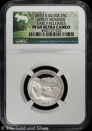 2017-S 25C Proof Silver Effigy Mounds ATB Quarter NGC PF 69 UC | Early Releases