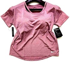 Nike Dry-Fit Women's Essential Crew Neck Running Tee Shirt - Pink- XS