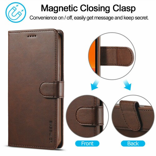 Funda de Cuero para iPhone 16 15 14 13 12 11 Pro MAX XS Magnética Abatible Cubierta Billetera - Imagen 50 de 50