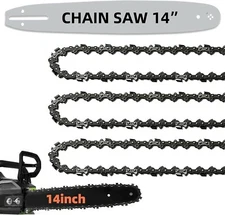 14 Inch Chainsaw Guide Bar and Chain 52 Drive Links, 3/8" LP Pitch, 050" Gauge,
