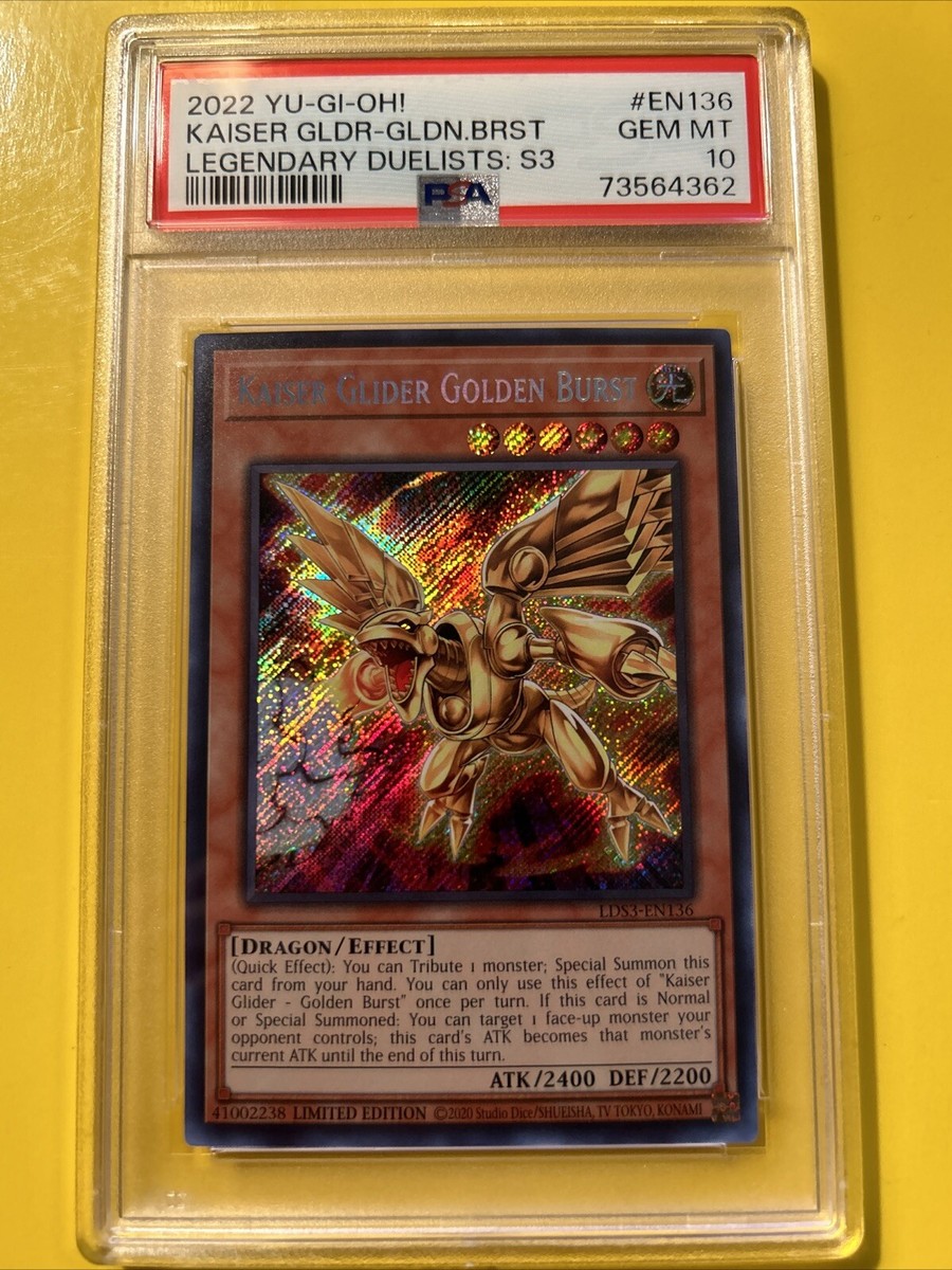 リュウノウカイザー ゴールドレア 370HP YuGiOh KAISER GLIDER GOLDEN BURST #LDS3-EN136🔥PSA 10🔥LIMITED ED