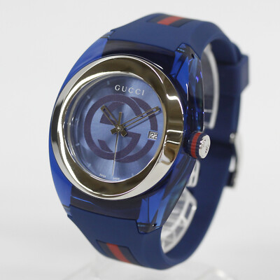 GUCCI SYNC YA137104A Analog Quartz Sapphire Crystal Blue Blue | eBay