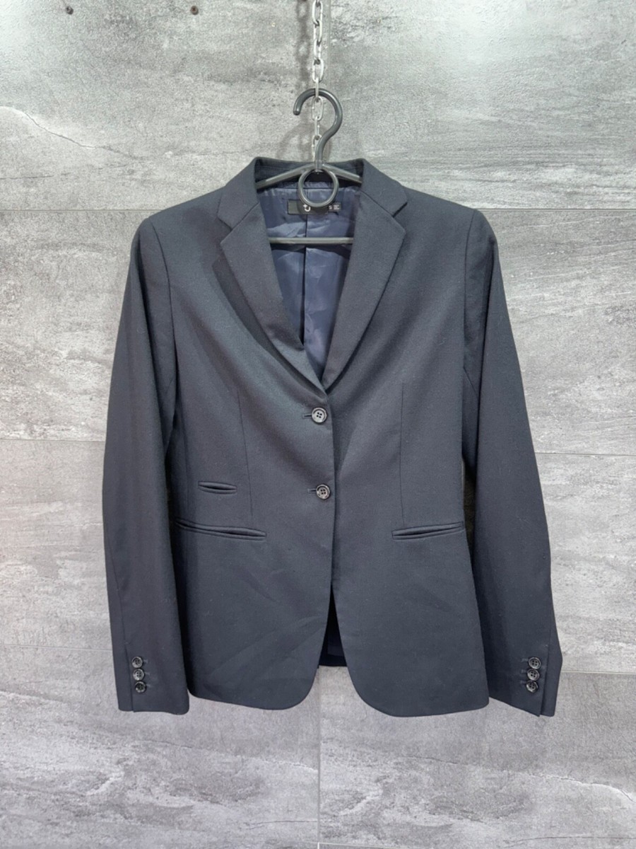 Uniqlo Jil Sander +J Wool Blazer Suit Jacket Womens Black Size S