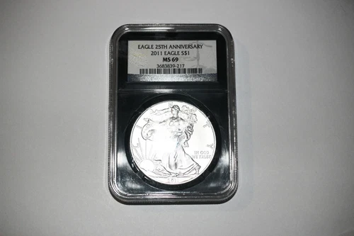 #A34/19,Silver Eagle NGC MS69,1992