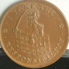 1837 HARD TIMES TOKEN   HT-69   LOW-44     VAN  BUREN  POLITICAL    UNCIRCULATED