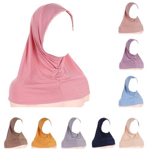 Muslim Women One Piece Amira Prayer Hijab Turban Instant Shawl Wrap Headscarf - Picture 22 of 44