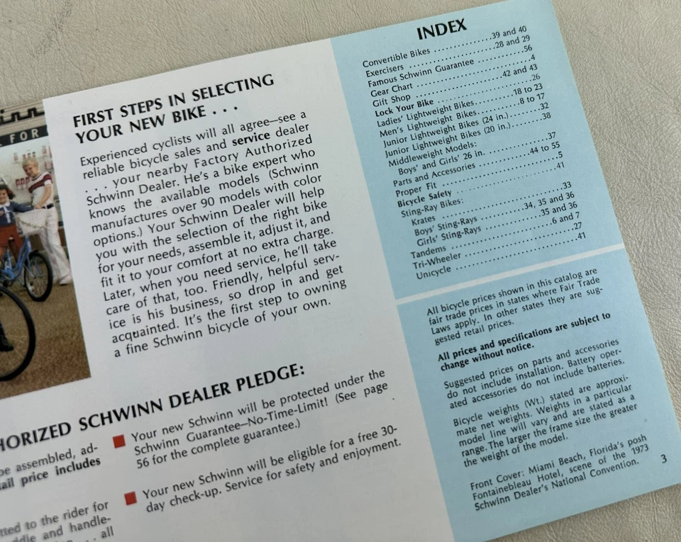 SCHWINN CYCLING '73 BICYCLE CATALOG | eBay