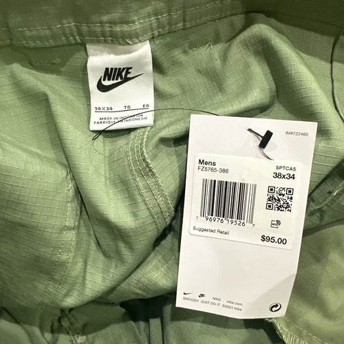 $95 Nike Club Straight Leg Cargo Pants Oil Green Men’s Size 38x34 (FZ5765-386) - 第 7/7 張圖片