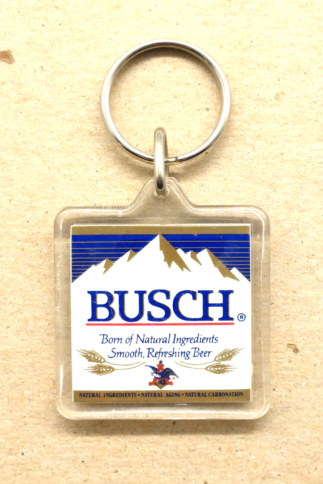 Vintage Busch Beer Keyring Keychain