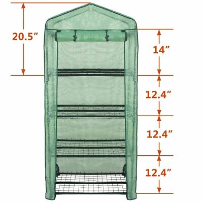 4-Tier Portable Greenhouse w/ Reinforced Cover Yard Indoor Mini Green House