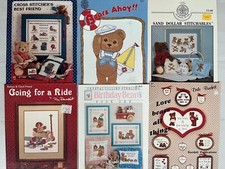 Teddy Bear Cross Stitch Patterns Booklets Lot Of 6